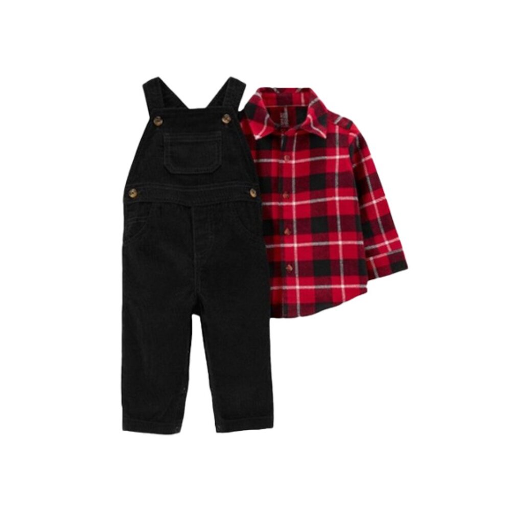 Baby Boys Plaid Cotton Top & Corduroy Bottom Set- Just One You Carters